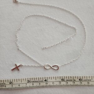Silver Infinity Cross Necklace